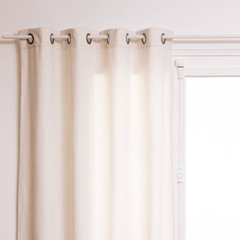 Atmosphera – Rideau Jaiko en fausse fourrure 140x260cm blanc – 100% polyester durable – 8 œillets canon de fusil – Prêt à poser