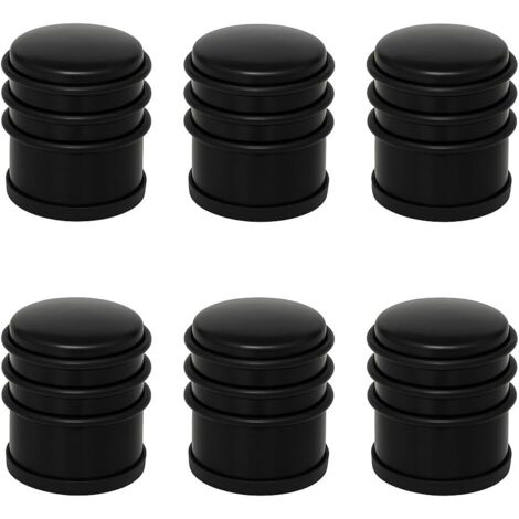WEB2O - Lot de 6 stop-portes - Solide & Pratique - Métal Noir (1/2)