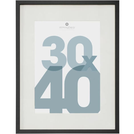 Atmosphera – Cadre photo noir en bois MDF et verre 30x40 cm – Dimensions extérieures 31,6x1,8x41,6 cm – Pour décoration intérieure moderne