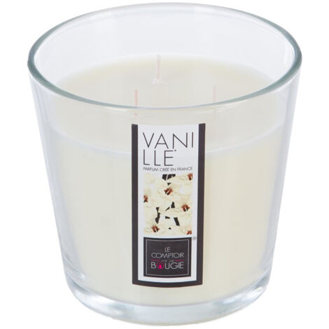 Bougie 3 mèches Parfumée Vanille 500 G Pot en verre - Atmosphera