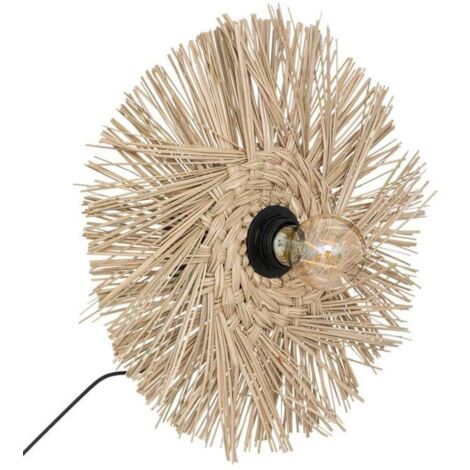 Atmosphera – Applique murale en métal et roseau D 34 cm – Design cylindrique exotique – Douille E27 – Alimentation secteur – Ambiance chaleureuse (1/5)