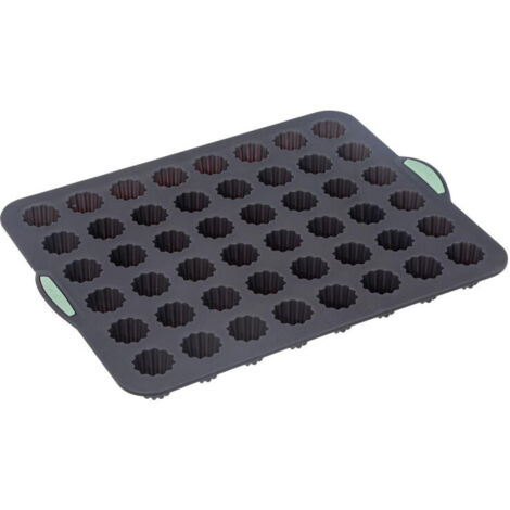 Moule en Silicone pour 48 Mini Cannelés "Silitop" - Gris, Capacité 0,93 L, Idéal pour Pâtisserie, Livraison Gratuite