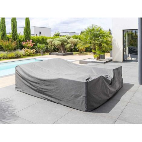 Hesperide – Housse de protection pour salon de jardin L 400x300x90cm – Polyester déperlant – Cordon de serrage et bandes scratch – Sac de transport inclus
