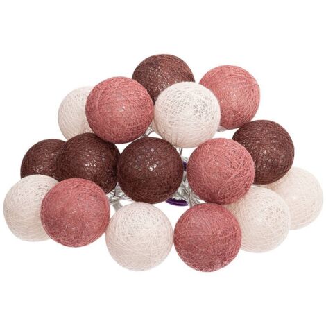 Atmosphera – Guirlande lumineuse de Noël à piles 16 LED boules en coton D 3,5 cm x L 255 cm – Multicolore pour ambiance chaleureuse (1/4)