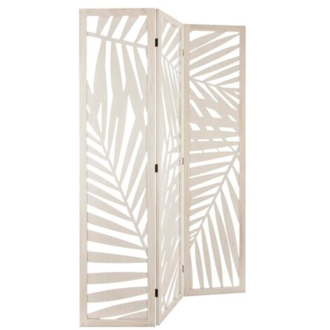 Atmosphera – Paravent contemporain blanc 120x1,8x170 cm – MDF et paulownia léger – Décoration et séparation d'espace élégante