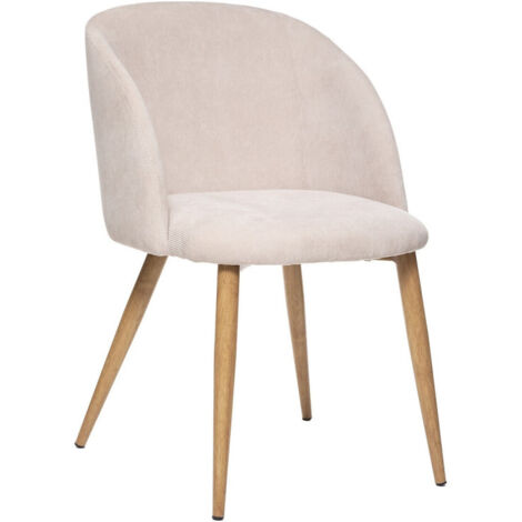 Atmosphera – Chaise pliante velours côtelé beige – Hauteur d'assise 48,5 cm – Structure en fer et contreplaqué – Assemblage facile (1/8)