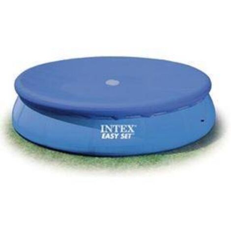 Intex – Bâche de piscine hors sol ronde 4,57m – PVC 160 Micron – Cordon de fixation inclus – Tamis d'écoulement pour éviter l'accumulation d'eau (1/10)