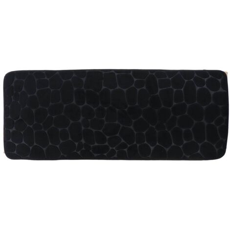 Tapis memoire de forme microfibre galet 45x120 cm - noir - Tendance (1/4)