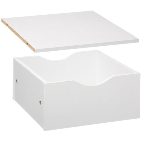 5Five Simply Smart – Tiroir et tablette pour étagère blanche 31 x 31 cm – Panneau de particule aggloméré – Compatible collection Mix n'modul