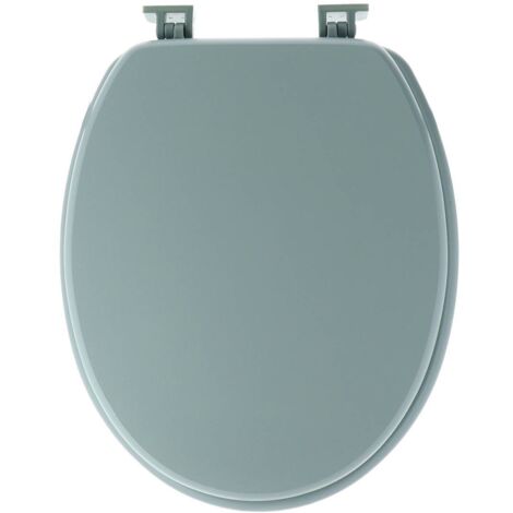 Tendance – Abattant WC en bois MDF 18 pouces – Couleur vert amande – Fixation plastique haute qualité – Compatible tous WC standards (1/2)