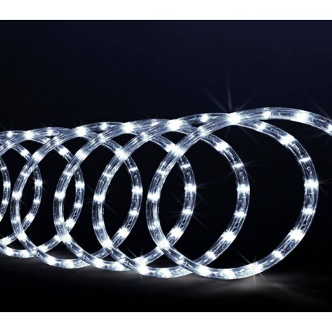 Fééric Lights And Christmas – Guirlande lumineuse extérieure 10m 180 LED blanc froid – Résistante aux intempéries – Tube lumineux en PVC pour décoration