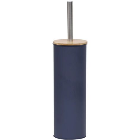 Brosse wc metal couvercle bambou - bleu - Tendance (1/3)