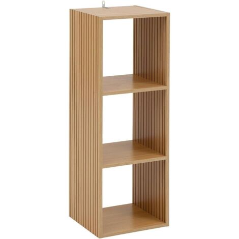 5Five Simply Smart – Étagère 4 cases de rangement effet bois naturel H 102 cm – Panneaux MDF – Charge max 5 kg par étagère – Montage facile en 20 min