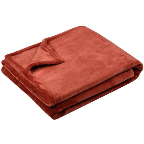 Plaid polaire doudou terracotta 130 × 160 cm