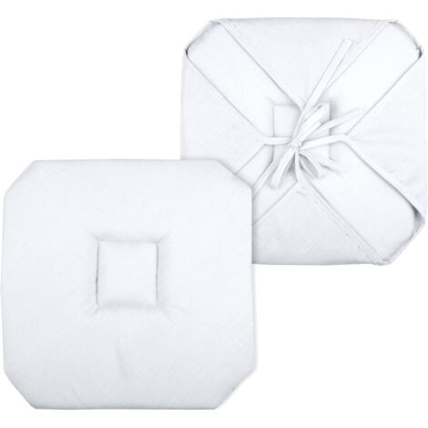 Galette de chaise italienne et unie Blanc 40x40 cm