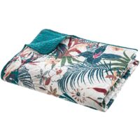 Couvre-lit imprimé jungle 240x220 cm – Polyester réversible – Douceur et durabilité – Atmosphera