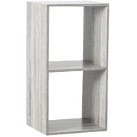 Five – Étagère modulable 2 cases effet chêne gris – Dimensions 34,5x32x68 cm – Panneau de particules aggloméré – Compatible Mix n Modul - 5five