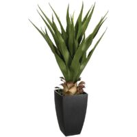 Atmosphera – Palmier artificiel réaliste 73 cm en pot noir – Feuilles en polyéthylène – Dimensions L. 56 x l. 54 cm – Décoration intérieure