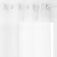 Atmosphera – Voilage fin uni blanc 135x240 cm – 100% polyester léger – 8 œillets argent – Prêt-à-poser pour salons et chambres