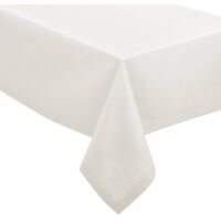 Nappe en coton Chambray Blanc 140 x 240 cm - Atmosphera