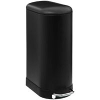 5Five Simply Smart – Poubelle à pédale Slim Ariane 30 L noire – Acier inoxydable – Mécanisme d'ouverture à pédale – Dimensions L. 42,5 x P. 25 x H. 62,2 cm
