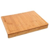 5Five Simply Smart – Planche à découper en bambou 45 x 34,5 cm – Rebords et rigole à jus pour surfaces propres – Matériau écologique et durable