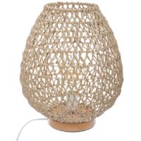 Atmosphera – Lampe à poser beige 30 cm – Métal et papier – E27 40W – IP20 – Longueur câble 184 cm – Style moderne et vintage