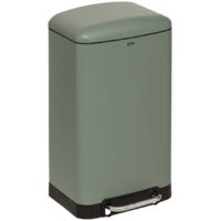 5Five Simply Smart – Poubelle 30 litres en métal vert avec ouverture à pédale – Seau amovible – Dimensions L. 34 x P. 30,5 x H. 61 cm