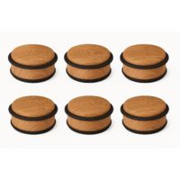 WEB2O - Lot de 6 stop-portes - Solide & Pratique - Effet Bois - Petit Modèle