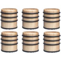 WEB2O - Lot de 6 stop-portes - Solide & Pratique - Effet Boix naturel