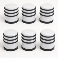 WEB2O - Lot de 6 stop-portes - Solide & Pratique - Métal Blanc