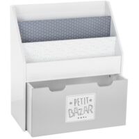 Bibliothèque Montgolfière en bois pour enfants bleu vert pastel TD-13124A