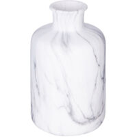 Atmosphera – Vase en céramique imitation marbre blanc D 11 cm H 17.5 cm – Design contemporain pour bouquets fins – Élégance minimaliste