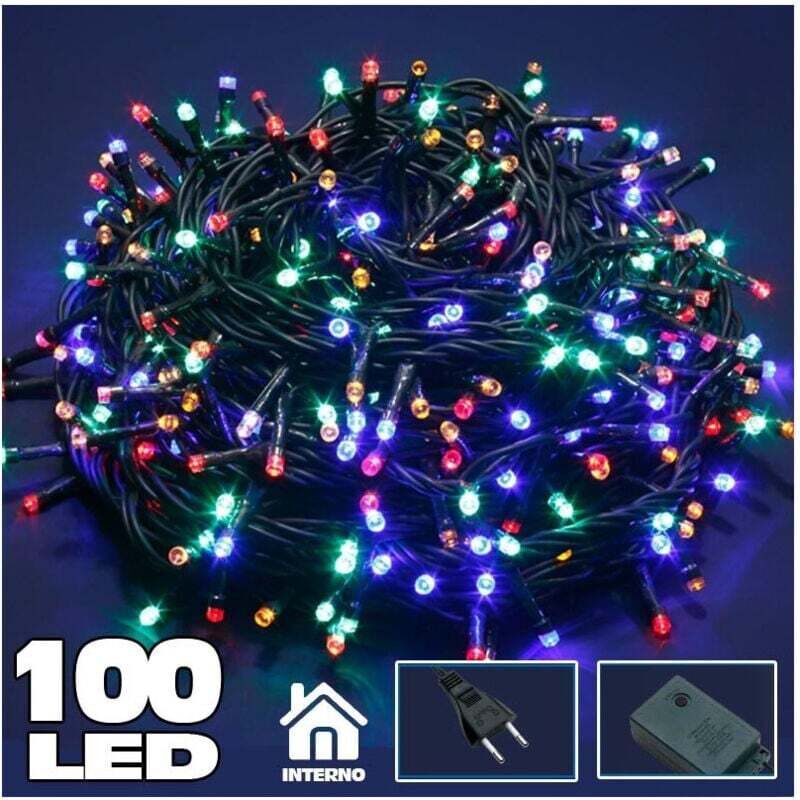 Catena Luminosa LED Bakaji 1000 Luci, 55 Metri, Bianco Freddo, 8 Funzioni, IP44 | Perfetta Per L'albero Di Natale