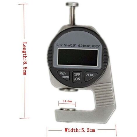 KATSU Indicador de Prueba de Cuadrante DTI 0-12,7mm 0,001mm / 0,00005'' LCD Grande Sonda Indicadora de Dial Digital Herramientas de Medición de Alta Precisión 401033