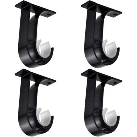 4 Staffe Per Asta Appendiabiti 32 Mm | Supporti In Acciaio Inox Per Tende E Armadi | Staffe Per Bagno - 2