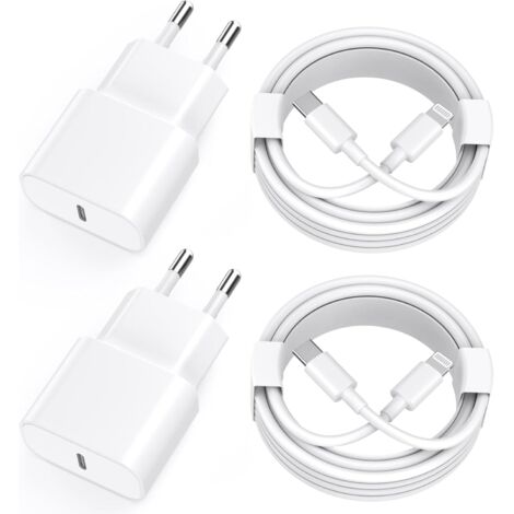 Schnellladegerät für iPhone 11, 12, 13 und 14, 20-W-Adapter mit 2 m langem USB-C-auf-Lightning-Datenladekabel, kompatibel mit iPhone 14, 13, 12, 11 Pro Max, XS, XR und X. (1/4)