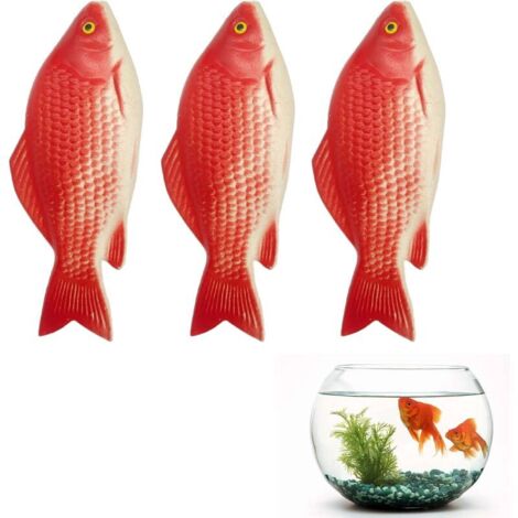 KZQ 3 Stück künstliche schwimmende Goldfische, Kunststofffische, kleine gefälschte rote künstliche schwimmende Goldfische, Ornament, echt natürlich, für Aquarium-Dekoration (rot) (1/4)