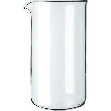 KZQ Ersatz-Plungerglas 8 Tassen, transparent, 1 Liter - Durchmesser 10 cm, (1/3)