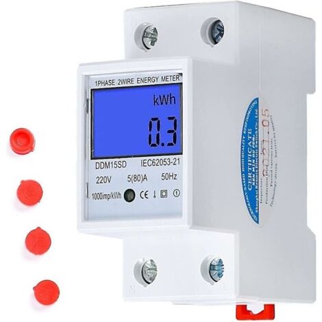 Digitaler Stromzähler LCD-Dreiphasenzähler 3-Phasen-4-Draht-Dreiphasenzähler für DIN-Schienen-Wechselstromzähler, 1 (1/5)