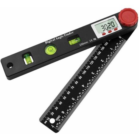 Digitaler Winkelmesser mit Wasserwaage – 360°-Winkelanzeige mit LCD-Display und 230-mm-Doppelskala – misst präzise vertikale und horizontale Winkel. (1/5)