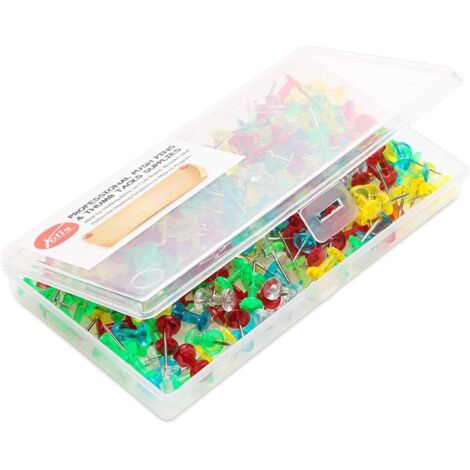 1.200 Stück Bunte Plastiknadeln Papiernägel Kartenmarker – Pinnwandzubehör In Rot, Blau, Weiß, Schwarz