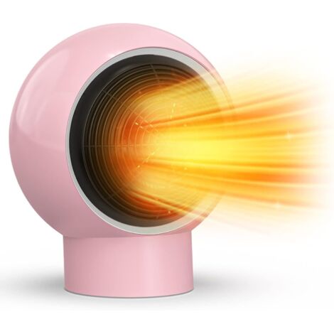 Energiesparende Elektroheizung mit Überhitzungsschutz, 3 Sekunden schnelles Aufheizen für Schlafzimmer und Büro, Pink