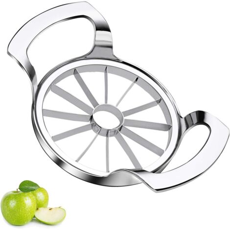 Apfelschneider, Entkerner, Birnenschneider aus Edelstahl (verbesserte Version), 12-l-Apfelschneider, Edelstahldrähte, Apfelentkerner, Apfelschäler, für Äpfel, Kartoffeln, Birnen