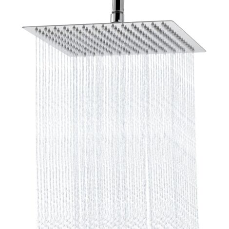 Regenduschkopf – 10 Zoll Hochdruckduschköpfe aus Edelstahl 304, ultradünner quadratischer Duschkopf, Druckverstärkungsdesign, Decken- oder Wandmontage