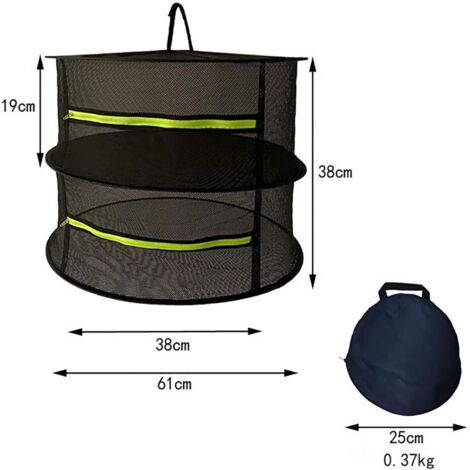 Filet A Ramer Haricot Lot De 2 Filets De Séchage Pour Herbes - 4 Et 1 Couche, Pliables, Dimensions 40x60x88 Cm Et 48x25 Cm