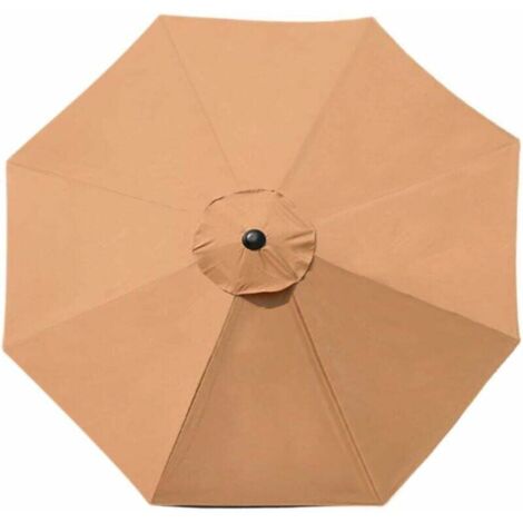 Parasol de rechange avec 8 baleines pour jardin, terrasse, cour, plage, piscine, marché (auvent uniquement), kaki (1/5)