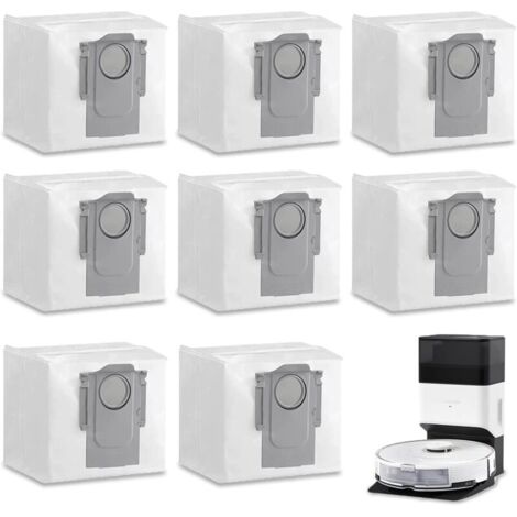 Vtizikl 8 Sacs à Poussière Accessoires pour Xiaomi Roborock S7 MaxV Ultra / S7 Pro Ultra / Q7+ / Q7 Max+ / T8 / Q5+ Aspirateur Station, 3L Grande Capacité Roborock Sacs à Poussière Accessoires Origina