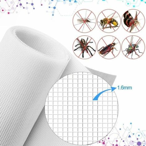 Vtizikl Mosquitera enrollable de fibra de vidrio (300 x 120 cm), malla para ventanas, ideal para puertas y ventanas (blanca) (1/4)