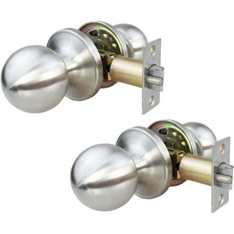 Vtizikl Lot de 2 verrous de porte en acier inoxydable sans clé pour intérieur de chambre à coucher, cuisine, salle de bain, buanderie (1/5)